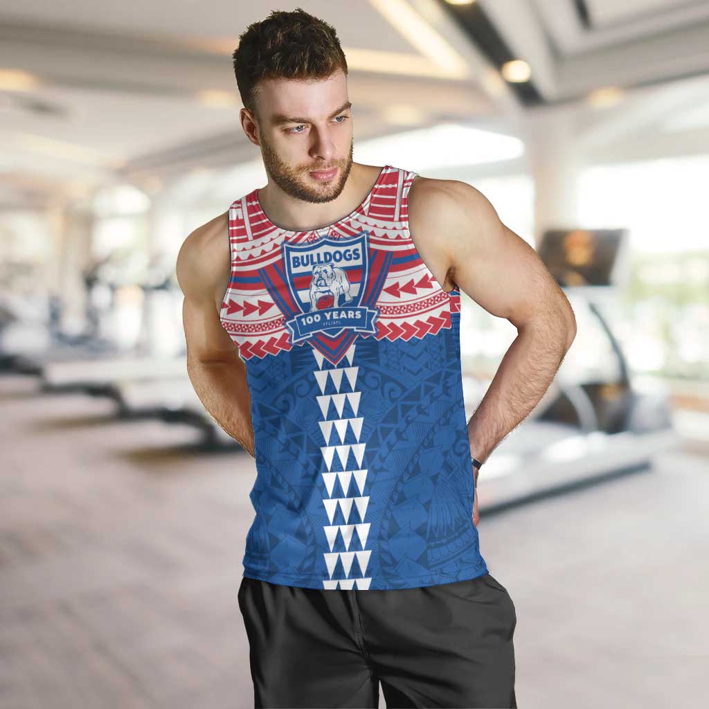 Personalized Western Bulldogs Men Tank Top Polynesian Tribal Pattern Heritage Football