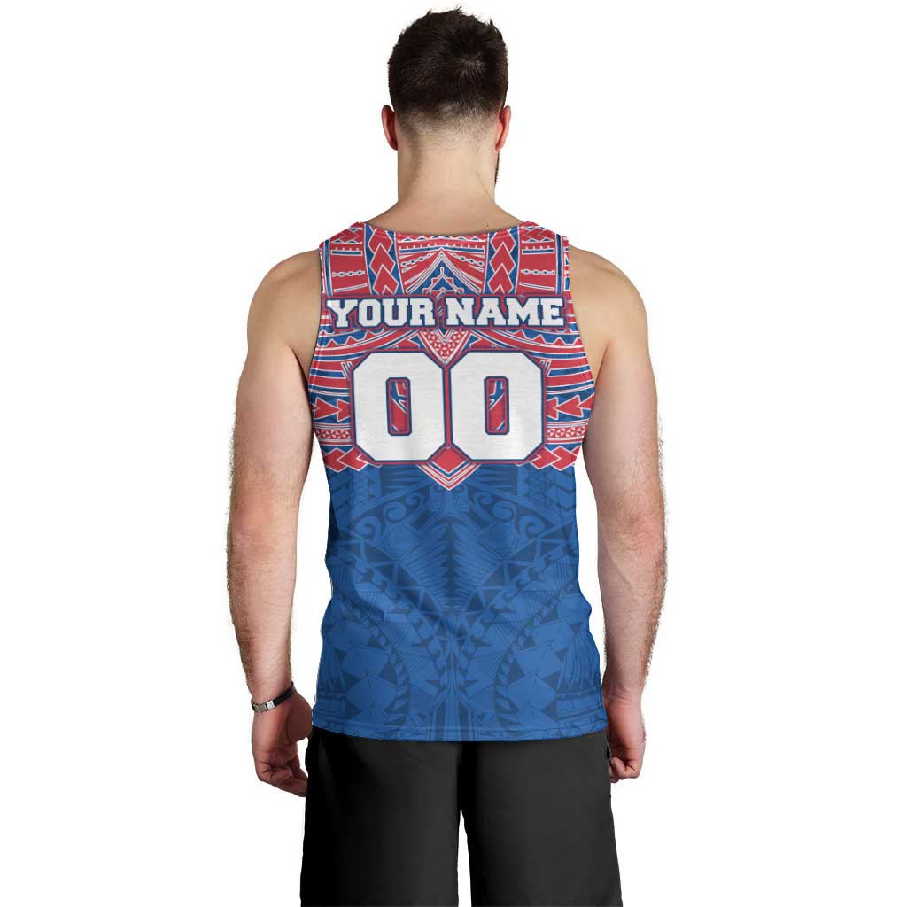 Personalized Western Bulldogs Men Tank Top Polynesian Tribal Pattern Heritage Football
