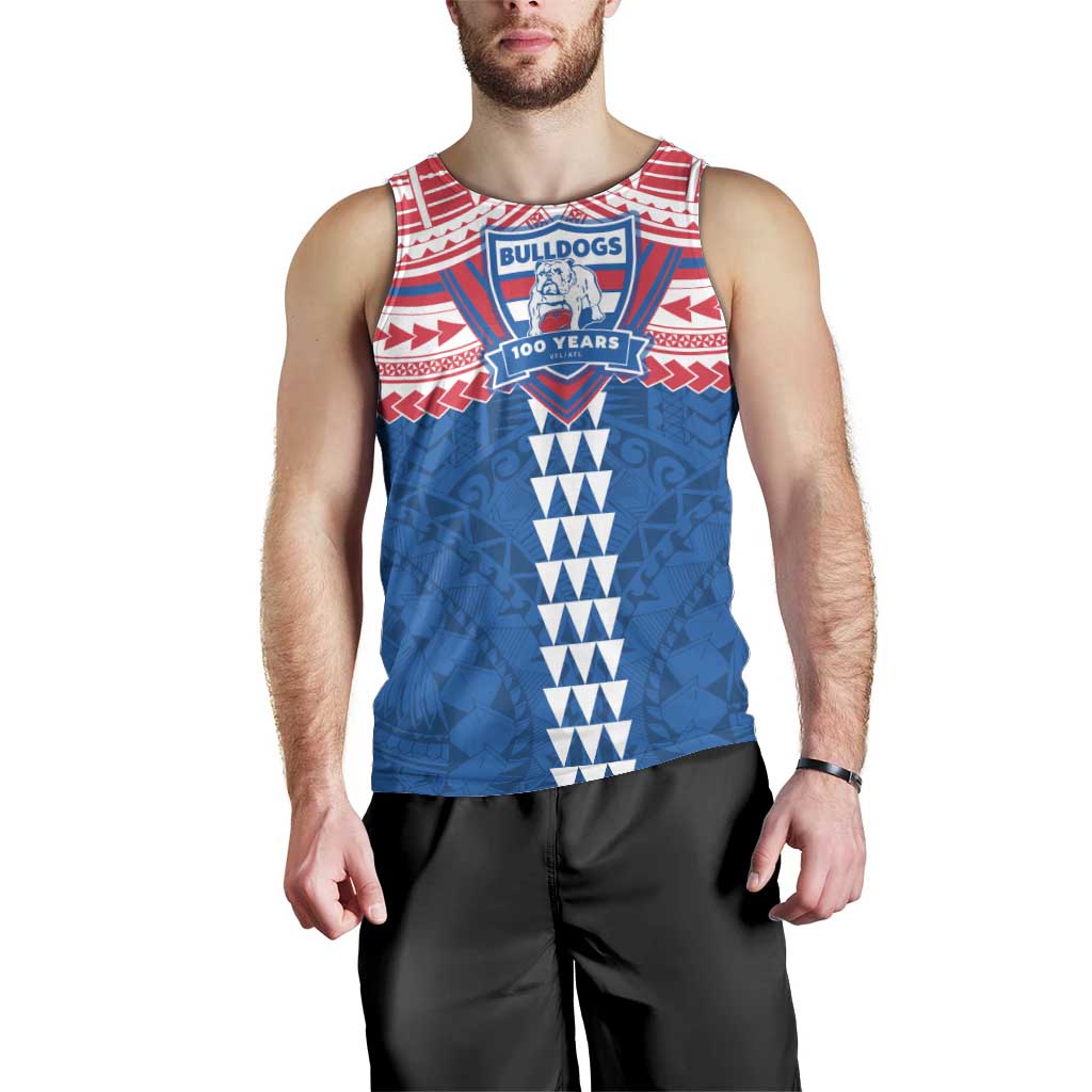 Personalized Western Bulldogs Men Tank Top Polynesian Tribal Pattern Heritage Football