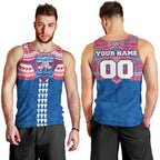 Personalized Western Bulldogs Men Tank Top Polynesian Tribal Pattern Heritage Football