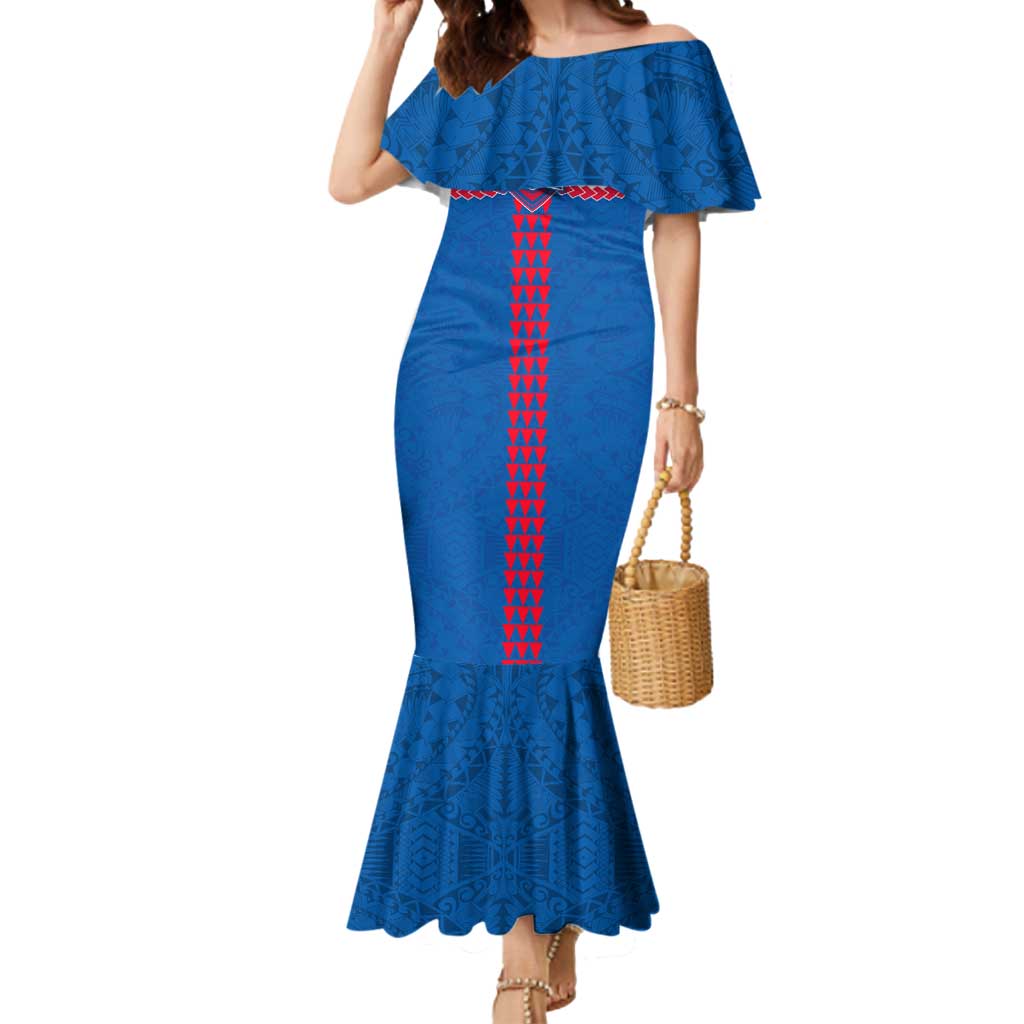 Personalized Western Bulldogs Mermaid Dress Polynesian Tribal Pattern Heritage Football