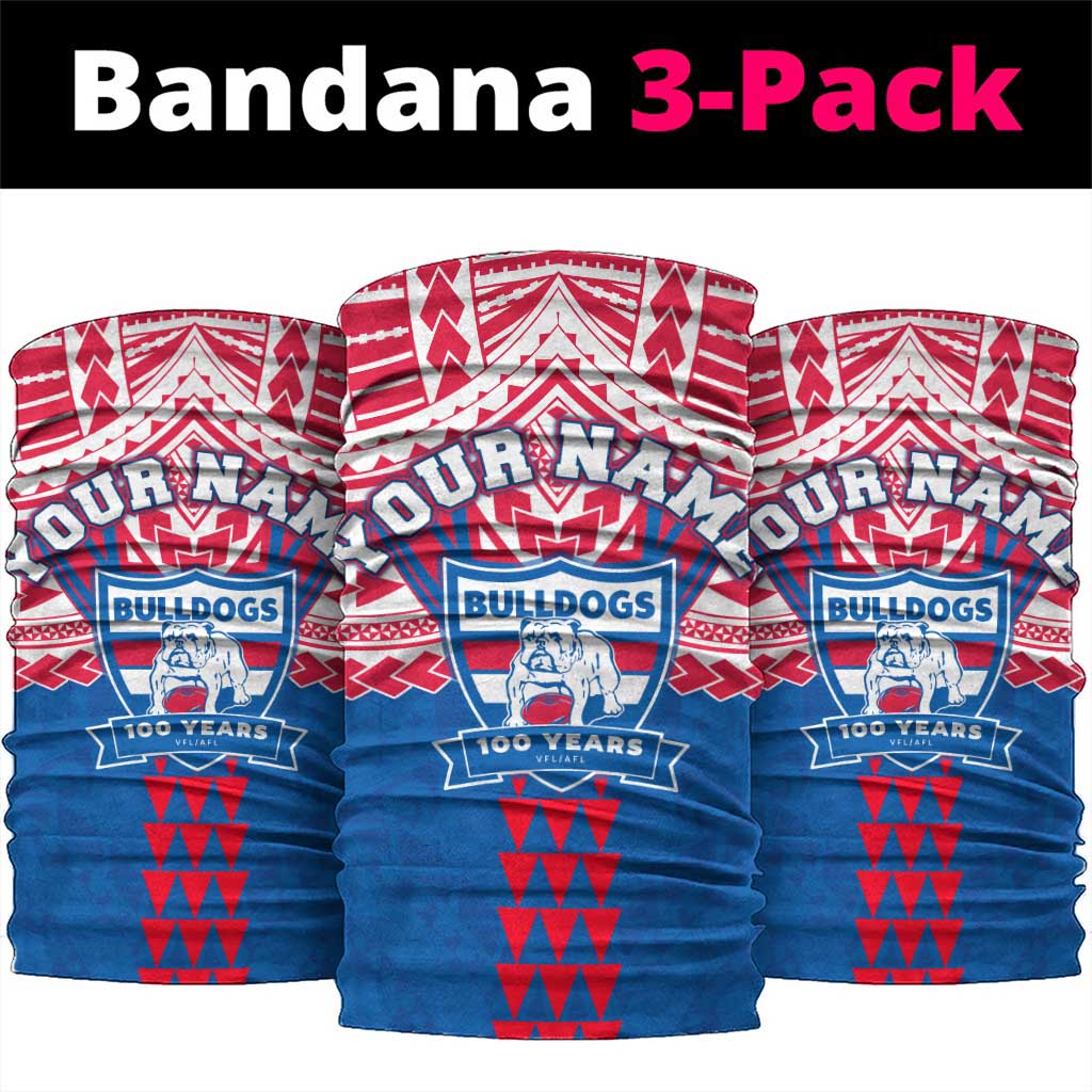 Personalized Western Bulldogs Neck Gaiter Polynesian Tribal Pattern Heritage Football