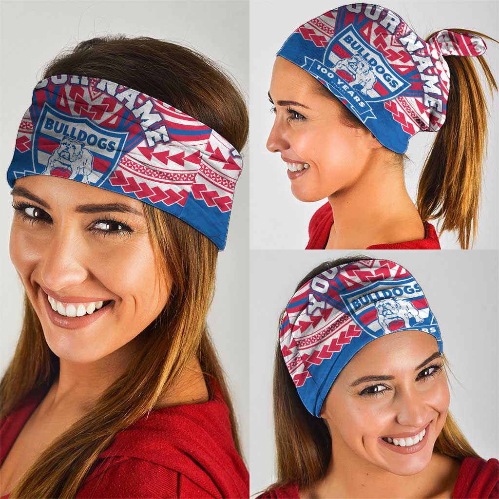Personalized Western Bulldogs Neck Gaiter Polynesian Tribal Pattern Heritage Football