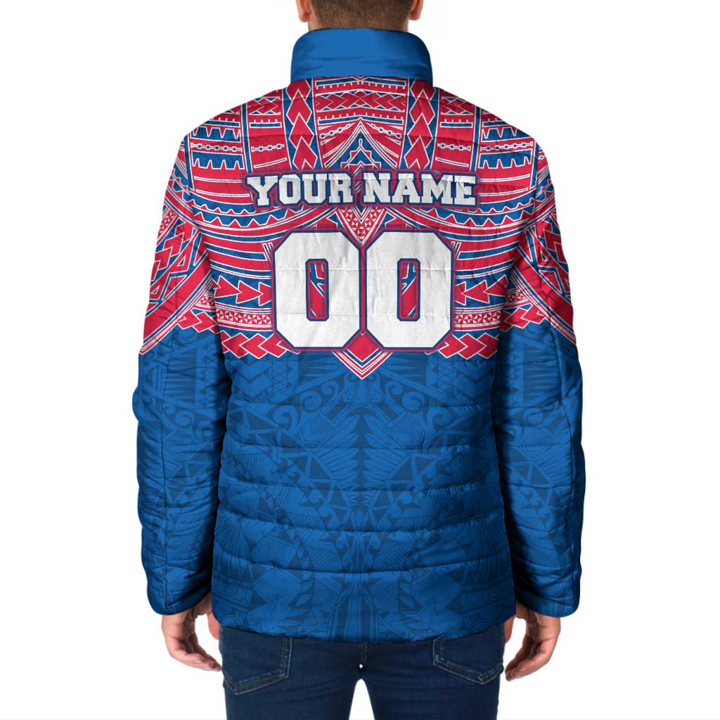 Personalized Western Bulldogs Padded Jacket Polynesian Tribal Pattern Heritage Football