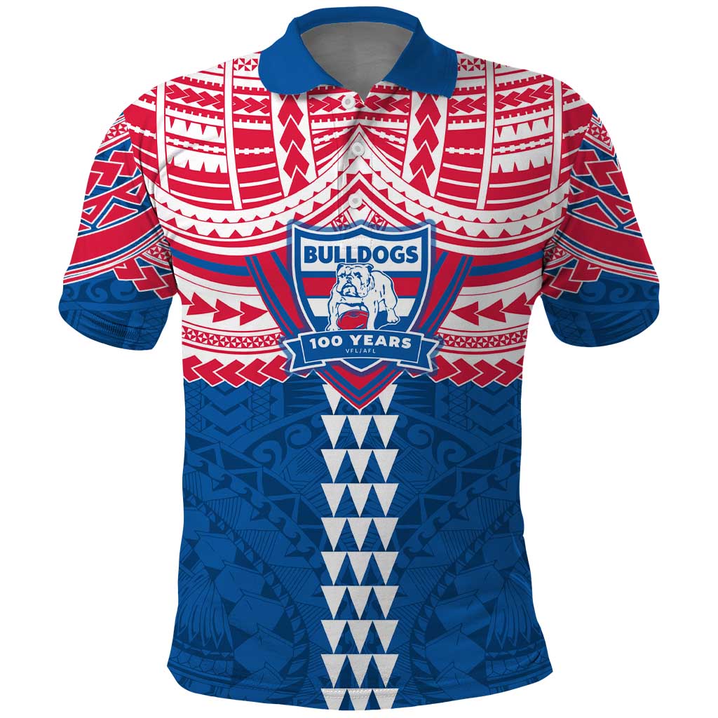 Personalized Western Bulldogs Polo Shirt Polynesian Tribal Pattern Heritage Football