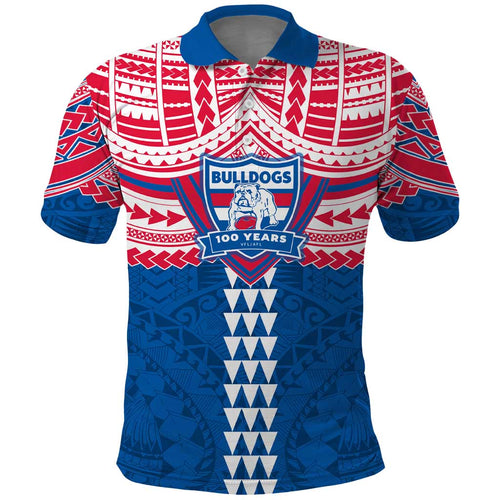 Personalized Western Bulldogs Polo Shirt Polynesian Tribal Pattern Heritage Football