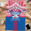Personalized Western Bulldogs Puzzle Polynesian Tribal Pattern Heritage Football