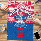 Personalized Western Bulldogs Puzzle Polynesian Tribal Pattern Heritage Football