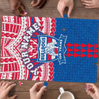 Personalized Western Bulldogs Puzzle Polynesian Tribal Pattern Heritage Football