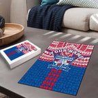 Personalized Western Bulldogs Puzzle Polynesian Tribal Pattern Heritage Football