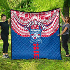 Personalized Western Bulldogs Quilt Polynesian Tribal Pattern Heritage Football