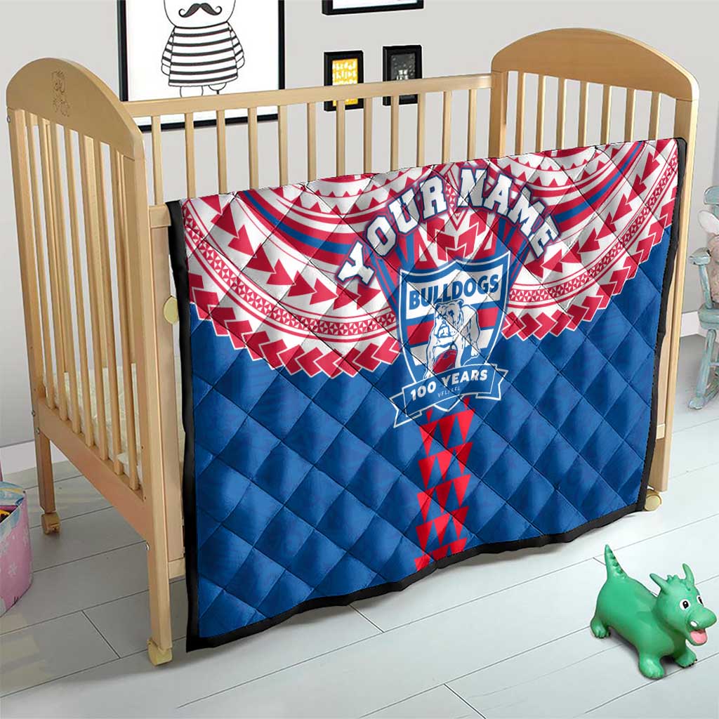 Personalized Western Bulldogs Quilt Polynesian Tribal Pattern Heritage Football