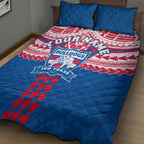 Personalized Western Bulldogs Quilt Bed Set Polynesian Tribal Pattern Heritage Football