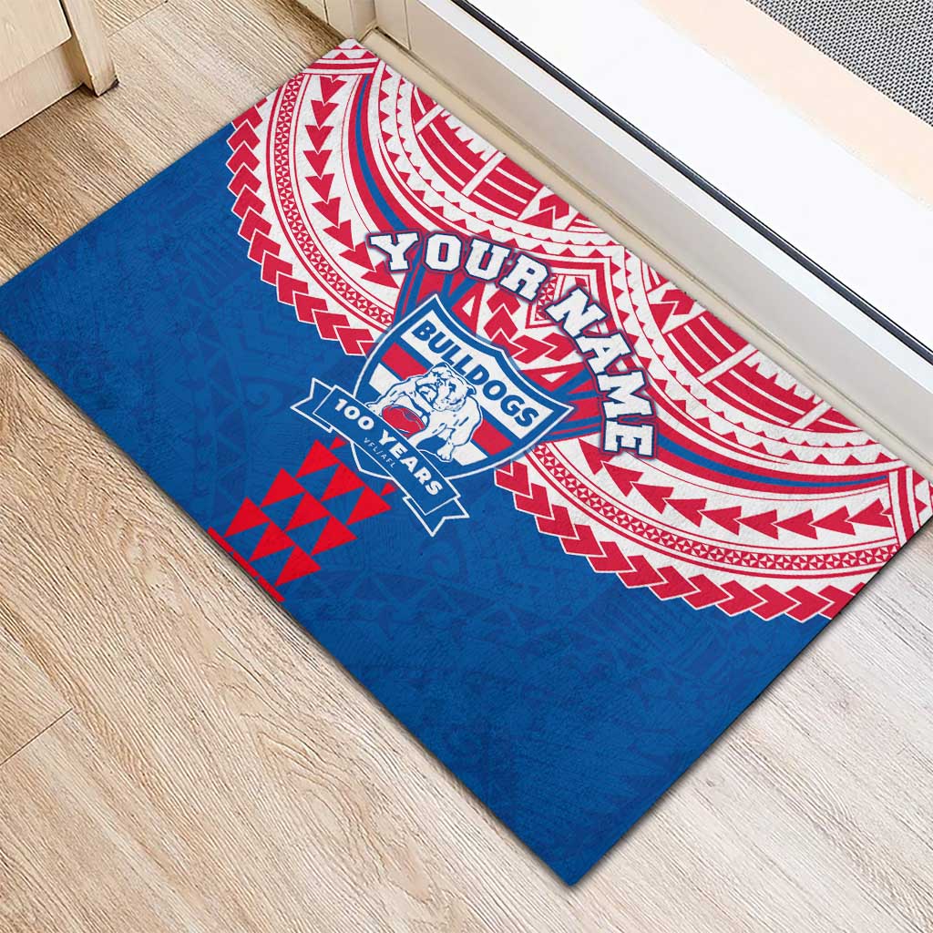 Personalized Western Bulldogs Rubber Doormat Polynesian Tribal Pattern Heritage Football