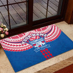 Personalized Western Bulldogs Rubber Doormat Polynesian Tribal Pattern Heritage Football