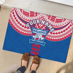 Personalized Western Bulldogs Rubber Doormat Polynesian Tribal Pattern Heritage Football