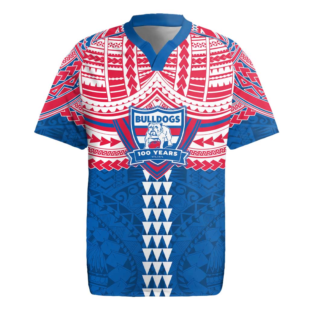 Personalized Western Bulldogs Rugby Jersey Polynesian Tribal Pattern Heritage Football
