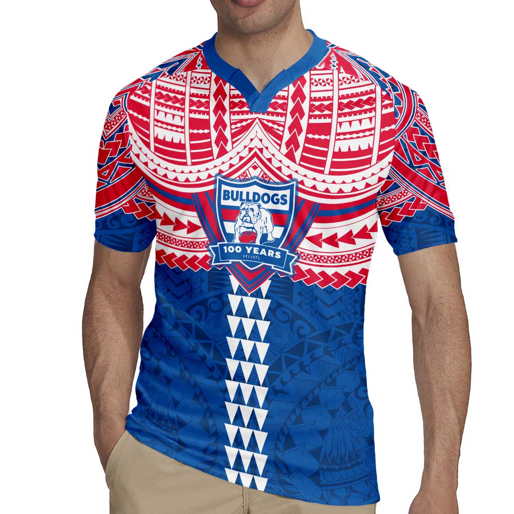 Personalized Western Bulldogs Rugby Jersey Polynesian Tribal Pattern Heritage Football