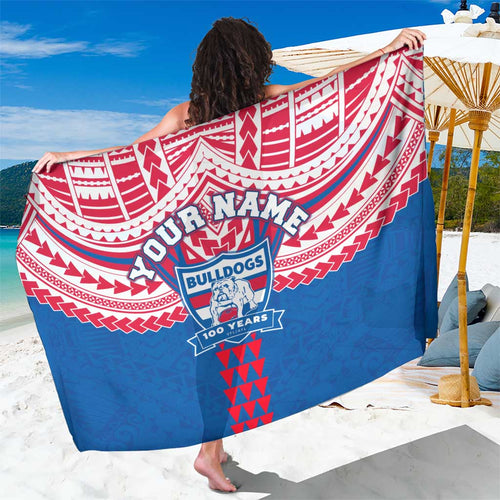 Personalized Western Bulldogs Sarong Polynesian Tribal Pattern Heritage Football