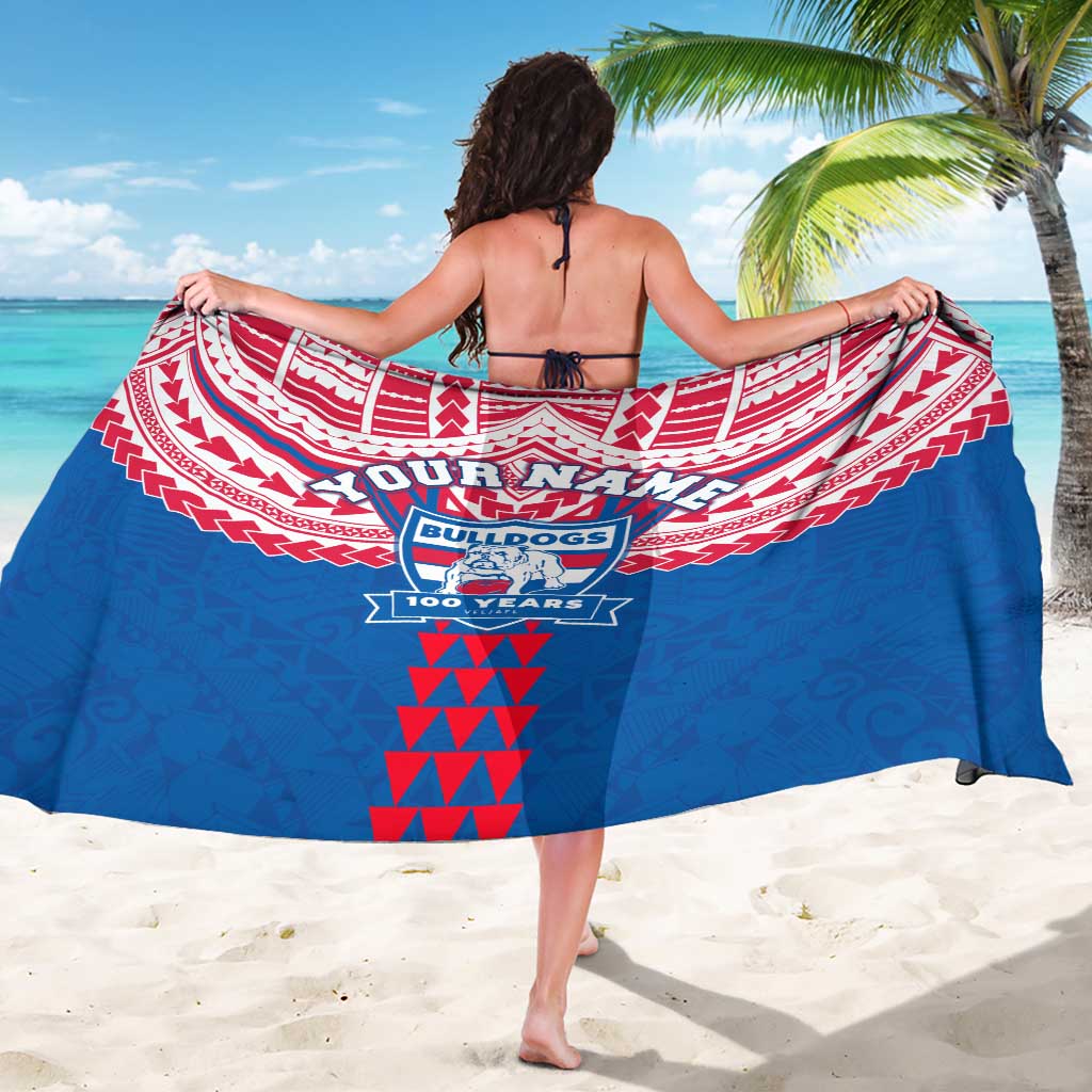 Personalized Western Bulldogs Sarong Polynesian Tribal Pattern Heritage Football