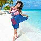 Personalized Western Bulldogs Sarong Polynesian Tribal Pattern Heritage Football