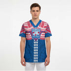 Personalized Western Bulldogs Scrub Top Polynesian Tribal Pattern Heritage Football