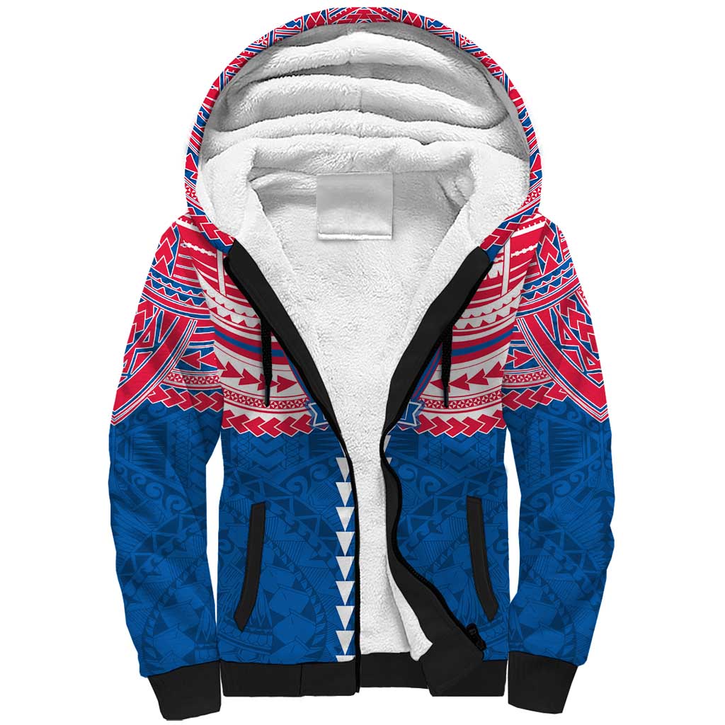 Personalized Western Bulldogs Sherpa Hoodie Polynesian Tribal Pattern Heritage Football
