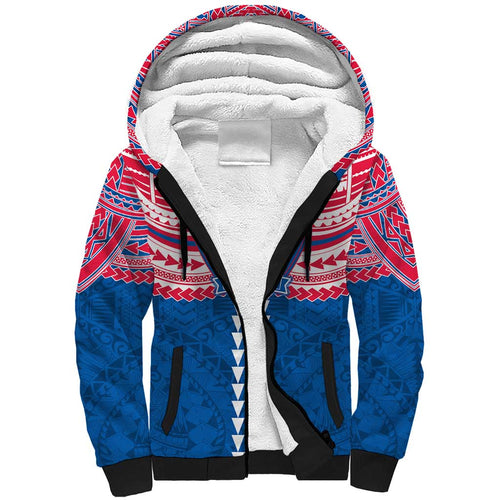 Personalized Western Bulldogs Sherpa Hoodie Polynesian Tribal Pattern Heritage Football