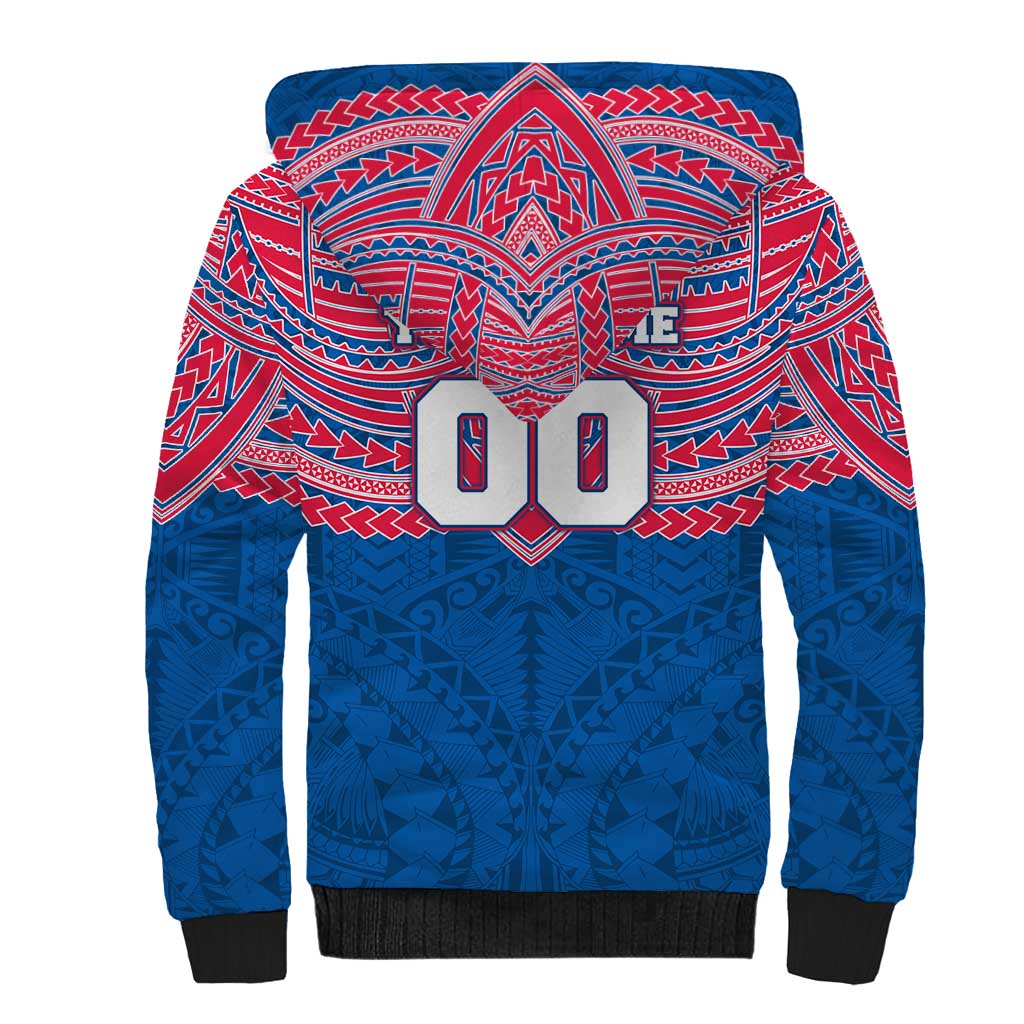 Personalized Western Bulldogs Sherpa Hoodie Polynesian Tribal Pattern Heritage Football
