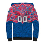Personalized Western Bulldogs Sherpa Hoodie Polynesian Tribal Pattern Heritage Football