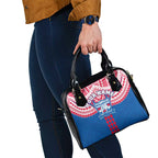 Personalized Western Bulldogs Shoulder Handbag Polynesian Tribal Pattern Heritage Football