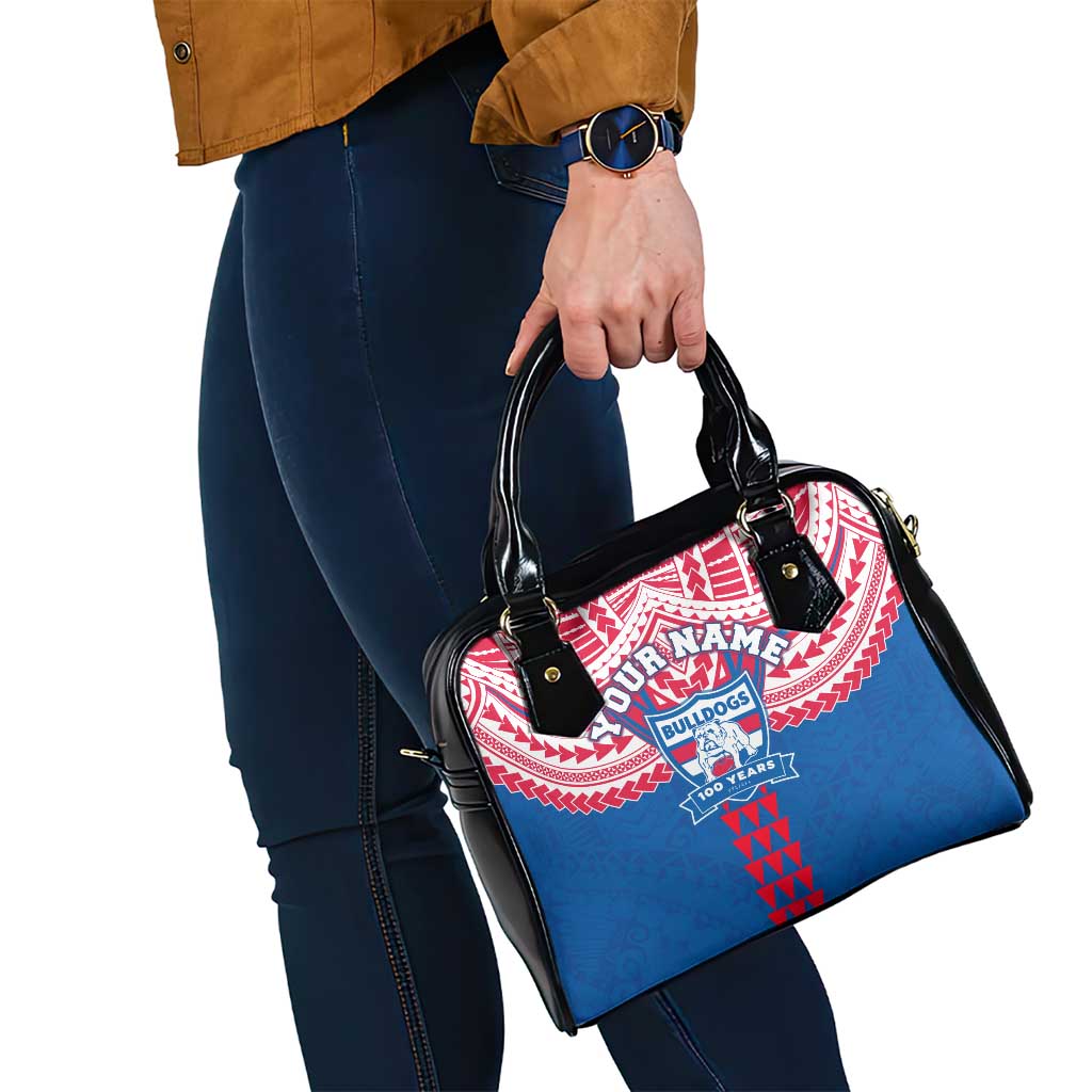 Personalized Western Bulldogs Shoulder Handbag Polynesian Tribal Pattern Heritage Football
