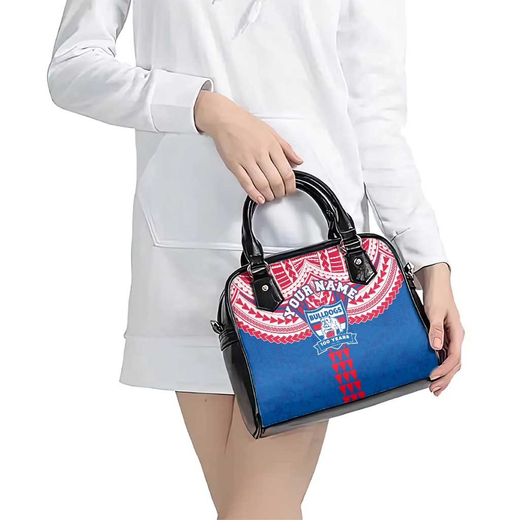 Personalized Western Bulldogs Shoulder Handbag Polynesian Tribal Pattern Heritage Football