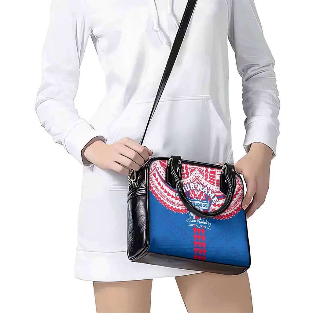 Personalized Western Bulldogs Shoulder Handbag Polynesian Tribal Pattern Heritage Football