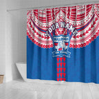 Personalized Western Bulldogs Shower Curtain Polynesian Tribal Pattern Heritage Football
