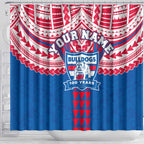 Personalized Western Bulldogs Shower Curtain Polynesian Tribal Pattern Heritage Football