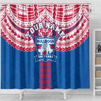 Personalized Western Bulldogs Shower Curtain Polynesian Tribal Pattern Heritage Football