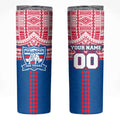 Personalized Western Bulldogs Skinny Tumbler Polynesian Tribal Pattern Heritage Football