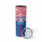 Personalized Western Bulldogs Skinny Tumbler Polynesian Tribal Pattern Heritage Football