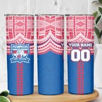 Personalized Western Bulldogs Skinny Tumbler Polynesian Tribal Pattern Heritage Football