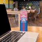 Personalized Western Bulldogs Skinny Tumbler Polynesian Tribal Pattern Heritage Football