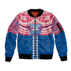 Personalized Western Bulldogs Sleeve Zip Bomber Jacket Polynesian Tribal Pattern Heritage Football