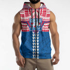 Personalized Western Bulldogs Sleeveless Zip Hoodie Polynesian Tribal Pattern Heritage Football