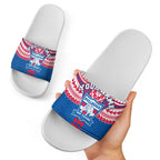 Personalized Western Bulldogs Slide Sandals Polynesian Tribal Pattern Heritage Football