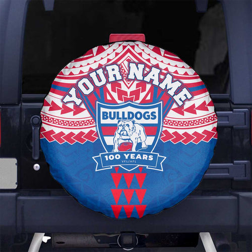 Personalized Western Bulldogs Spare Tire Cover Polynesian Tribal Pattern Heritage Football
