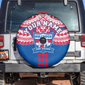 Personalized Western Bulldogs Spare Tire Cover Polynesian Tribal Pattern Heritage Football