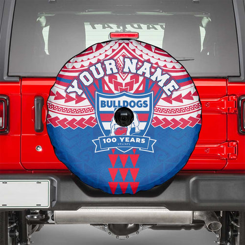 Personalized Western Bulldogs Spare Tire Cover Polynesian Tribal Pattern Heritage Football