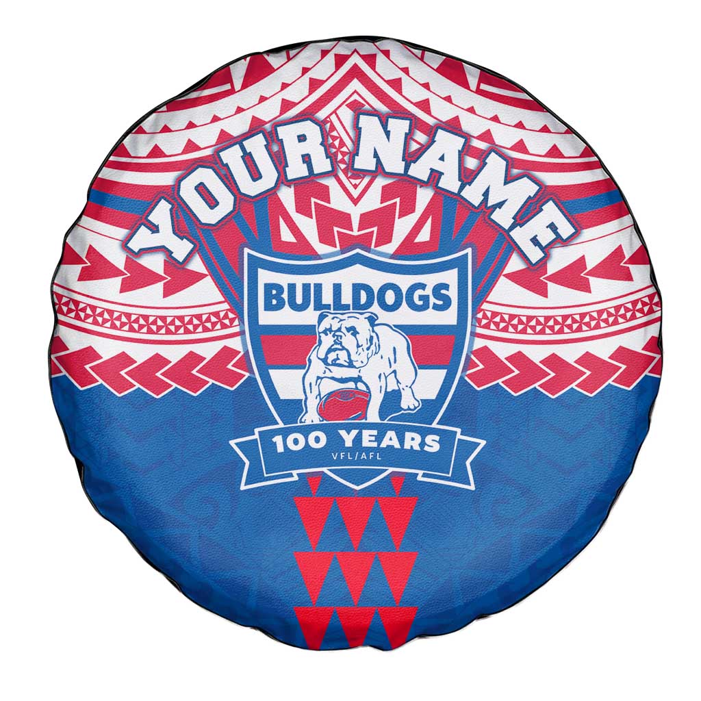 Personalized Western Bulldogs Spare Tire Cover Polynesian Tribal Pattern Heritage Football