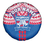 Personalized Western Bulldogs Spare Tire Cover Polynesian Tribal Pattern Heritage Football