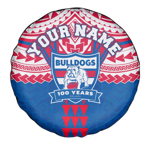 Personalized Western Bulldogs Spare Tire Cover Polynesian Tribal Pattern Heritage Football